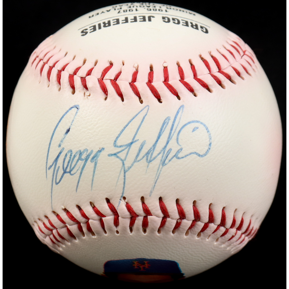 Gregg Jefferies Signed Commemorative Career Stat Baseball with Display Case (Beckett) at PristineAuction.com