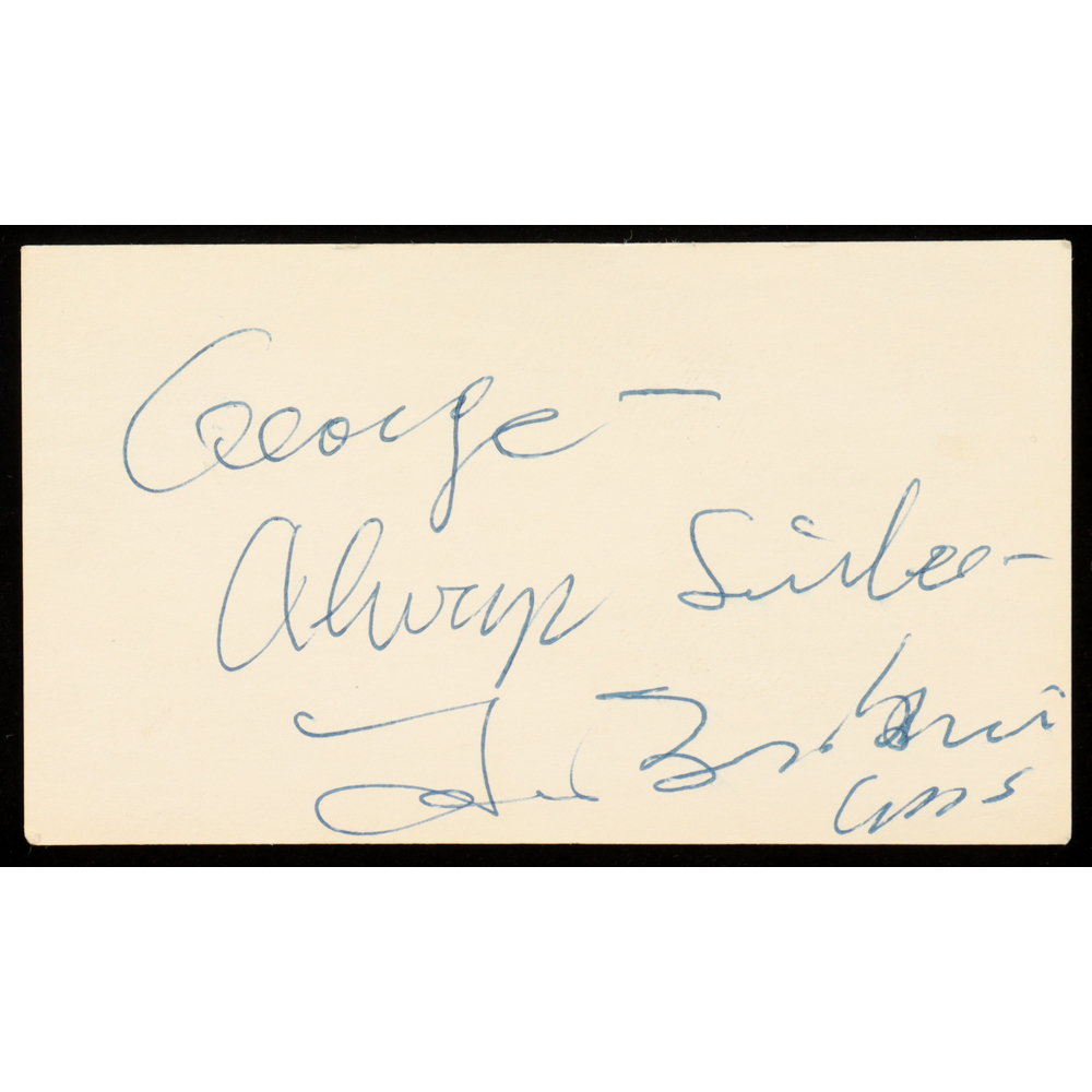 Tom Brookshier Signed 2x3.5 Business Card Inscribed "Always Sincere" (Beckett) at PristineAuction.com