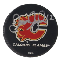 Jarome Iginla Signed Flames Hockey Puck (Beckett) at PristineAuction.com