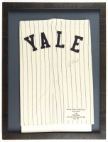 George H.W. Bush Signed LE Yale Bulldogs Custom Framed Jersey Display #69/100 (Beckett) at PristineAuction.com