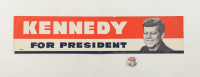 John F. Kennedy For President Bumper Sticker with Pin at PristineAuction.com