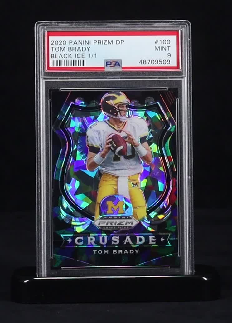 Tom Brady 2020 Panini Prizm Draft Picks Crusade Black Ice #100 #1/1 (PSA 9) at PristineAuction.com