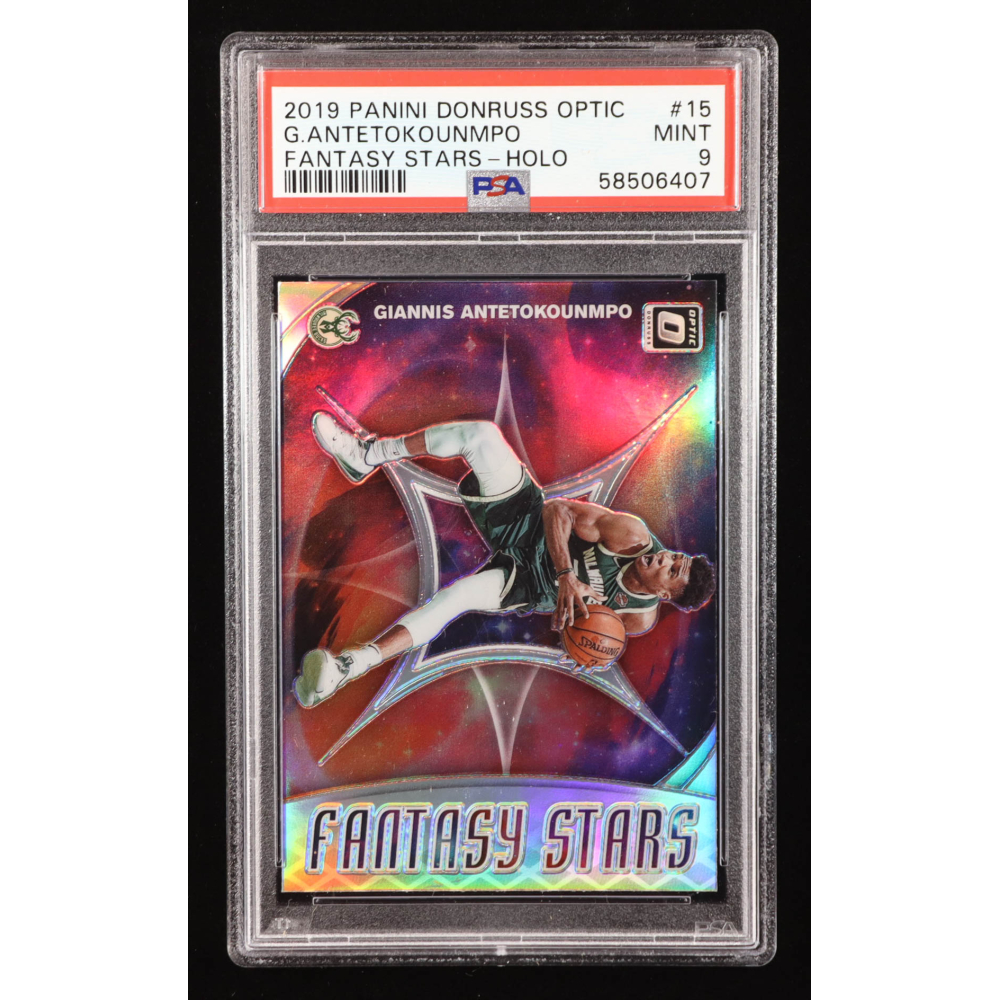 Giannis Antetokounmpo 2019-20 Donruss Optic Fantasy Stars Holo #15 (PSA 9) at PristineAuction.com