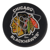 Denis Savard Signed Blackhawks Logo Hockey Puck (Beckett) at PristineAuction.com