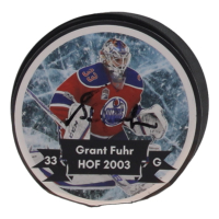 Grant Fuhr Signed 2003 Hall of Fame Logo Hockey Puck (AWM) at PristineAuction.com