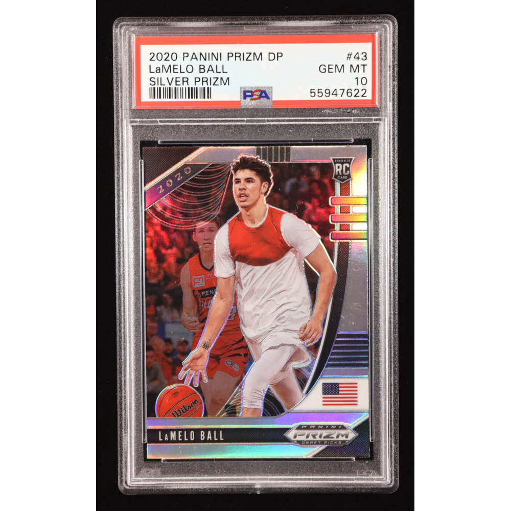 LaMelo Ball 2020-21 Panini Prizm Draft Picks Silver Prizms #43 RC (PSA 10) at PristineAuction.com