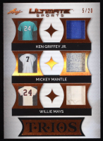 Ken Griffey Jr. / Mickey Mantle / Willie Mays 2024 Leaf Ultimate Sports Trios Game-Used Memorabilia Bronze #UT11 #05/20 at PristineAuction.com