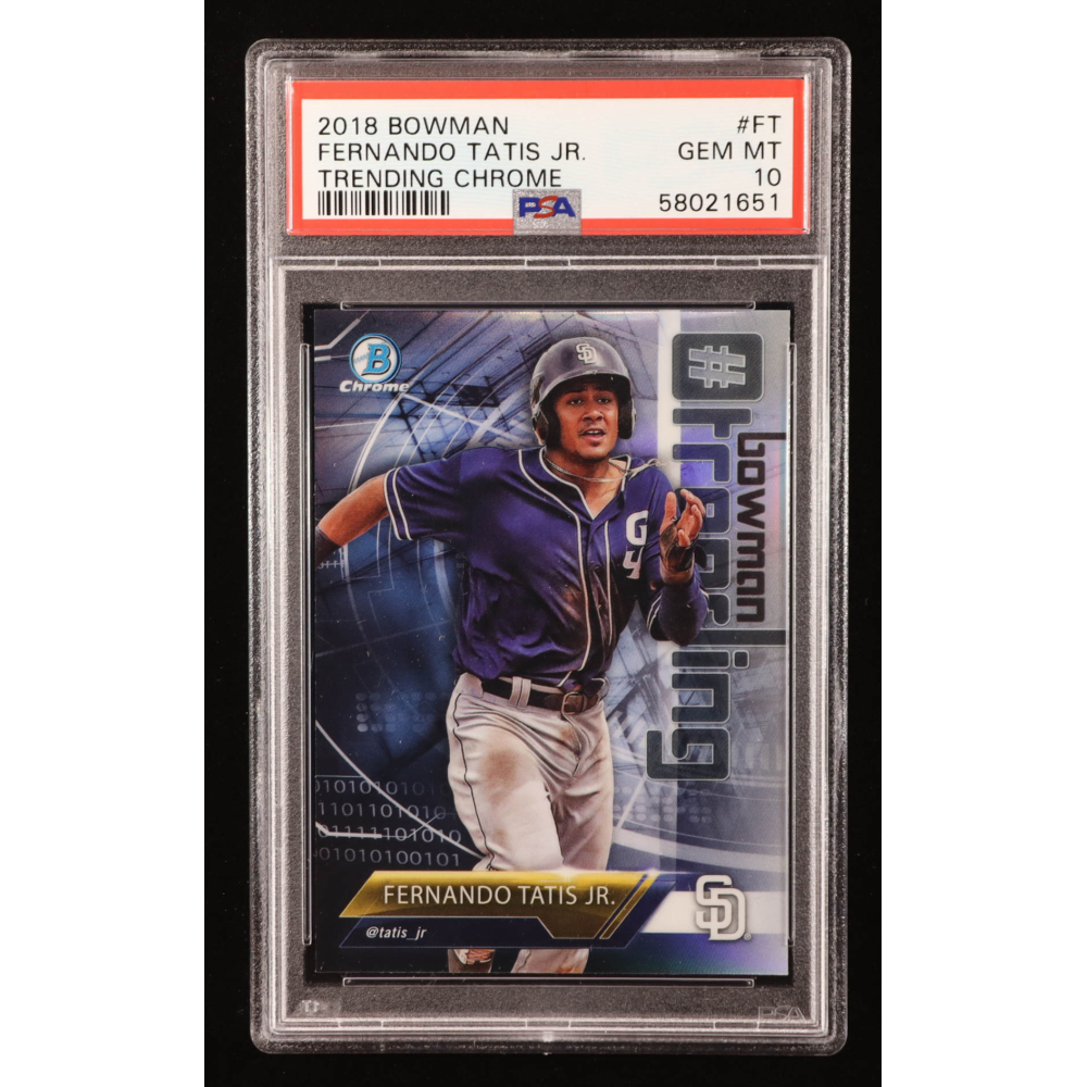 Fernando Tatis Jr. 2018 Bowman Chrome Hashtag Bowman Trending Refractors #FT RC (PSA 10) at PristineAuction.com