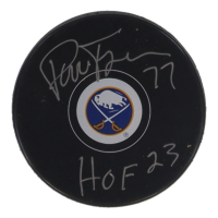 Pierre Turgeon Signed Sabres Logo Hockey Puck (JSA) at PristineAuction.com