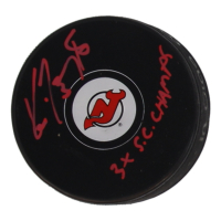 Ken Daneyko Signed Devils Logo Hockey Puck Inscribed "3x SC Champs" (JSA) at PristineAuction.com