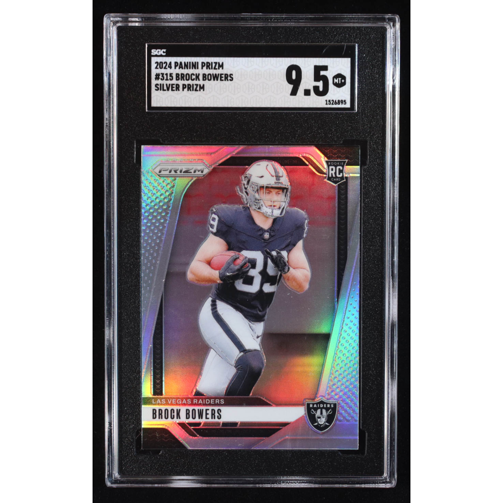Brock Bowers 2024 Panini Prizm Prizms Silver #315 RC (SGC 9.5) at PristineAuction.com