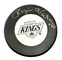 Rogie Vachon Signed Kings Logo Hockey Puck (JSA) at PristineAuction.com