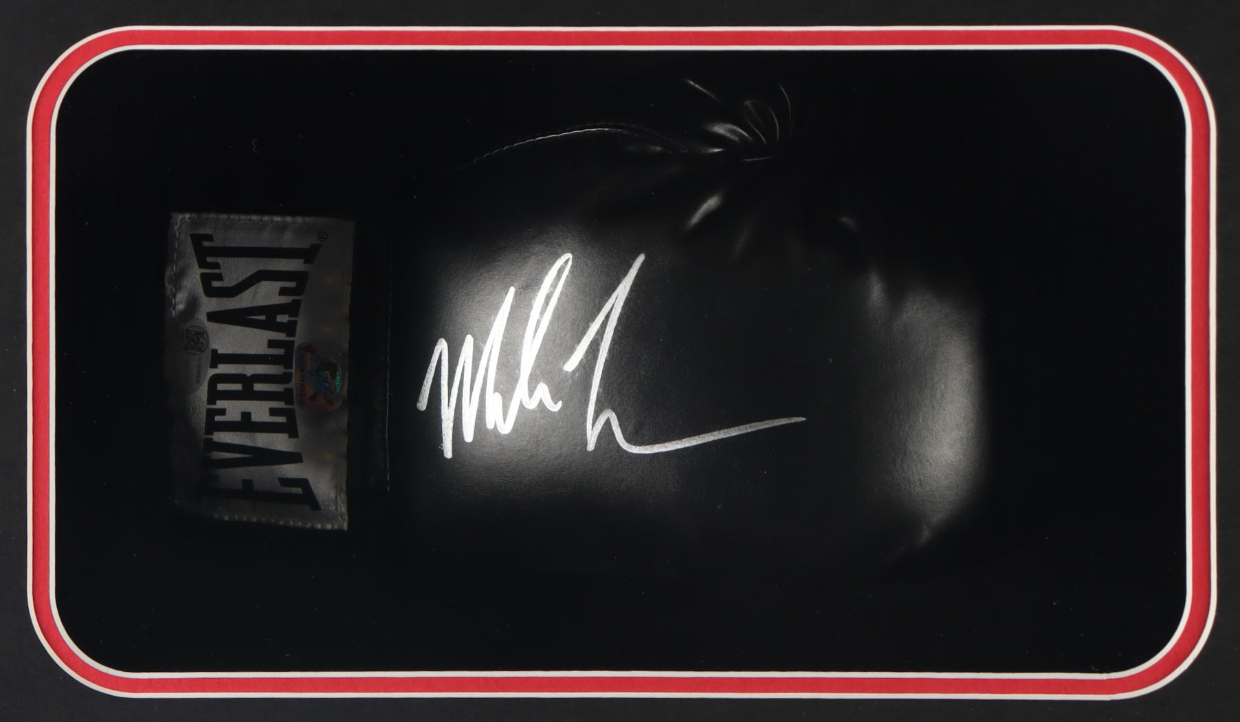 Mike Tyson Signed Boxing Glove Shadowbox Display (JSA & Tyson) at PristineAuction.com Mike Tyson Signed Boxing Glove Shadowbox Display (JSA & Tyson) at PristineAuction.com