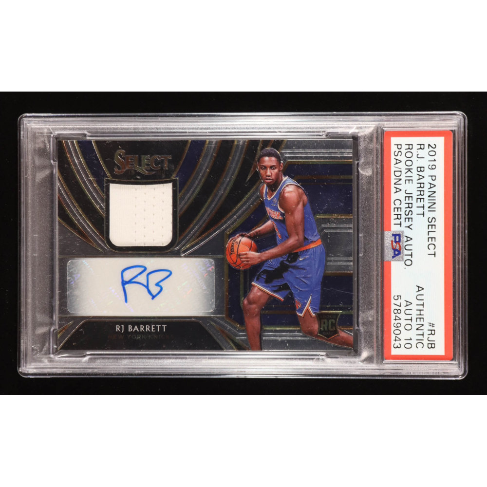 RJ Barrett Signed 2019-20 Select Rookie Jersey Autographs #3 RC #26/199 (PSA | Autograph Graded 10) at PristineAuction.com
