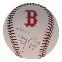 Manny Ramirez Signed Red Sox Logo Baseball Inscribed "04-07 Champs" (Beckett) at PristineAuction.com