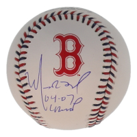 Manny Ramirez Signed Red Sox Logo Baseball Inscribed "04-07 Champs" (Beckett) at PristineAuction.com