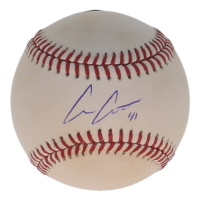 Carlos Santana Signed OML Baseball (Playball Ink) at PristineAuction.com