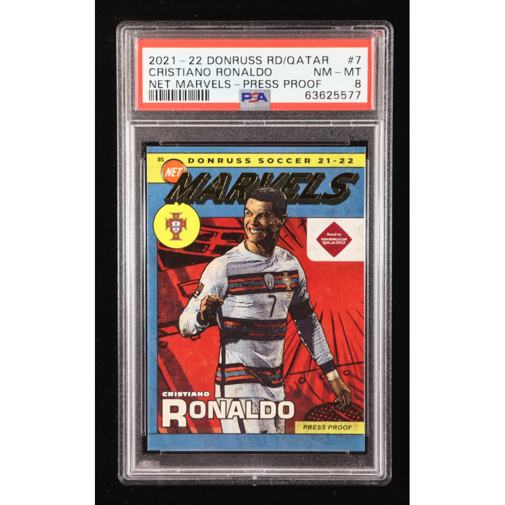 Cristiano Ronaldo 2021-22 Donruss Net Marvels Press Proof #7 (PSA 8) at PristineAuction.com
