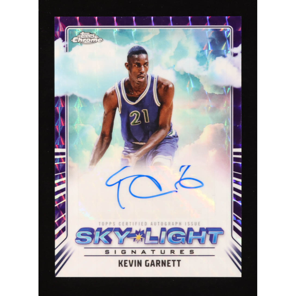 Kevin Garnett 2024-25 Topps Chrome Sky-Light Signatures Purple Geometric Refractors #SLSKG at PristineAuction.com Kevin Garnett 2024-25 Topps Chrome Sky-Light Signatures Purple Geometric Refractors #SLSKG at PristineAuction.com