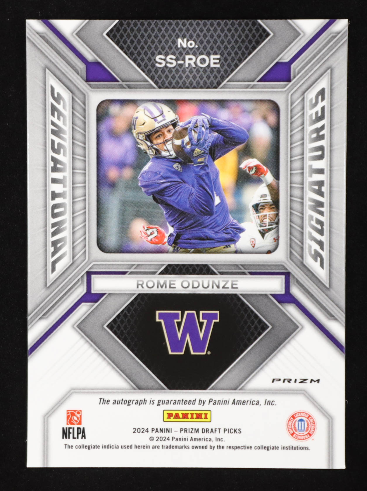 Rome Odunze 2024 Panini Prizm Draft Picks Sensational Signatures Silver #28 RC at PristineAuction.com Rome Odunze 2024 Panini Prizm Draft Picks Sensational Signatures Silver #28 RC at PristineAuction.com
