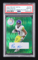 Puka Nacua 2023 Leaf Pro Set Metal Platinum Pulsar Green #PL-PN1 #1/1 RC (PSA 10) at PristineAuction.com