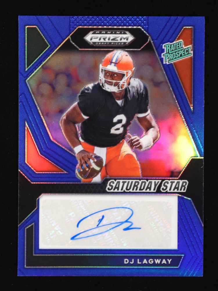 DJ Lagway 2024 Panini Prizm Draft Picks Saturday Star Signatures Blue #40 RC #36/149