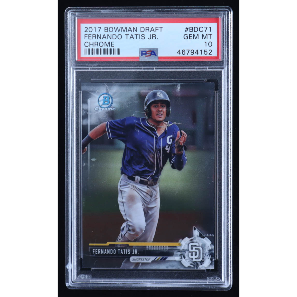 Fernando Tatis Jr. 2017 Bowman Chrome Draft #BDC71 RC (PSA 10) at PristineAuction.com