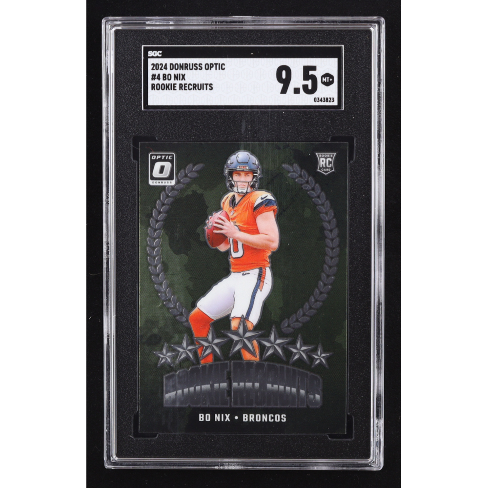 Bo Nix 2024 Donruss Optic Rookie Recruits #4 RC (SGC 9.5) at PristineAuction.com