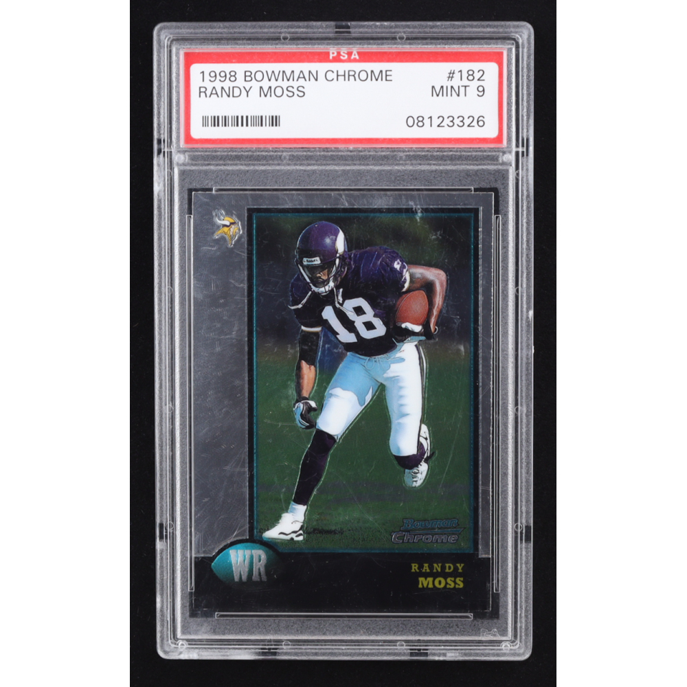 Randy Moss 1998 Bowman Chrome #182 RC (PSA 9) at PristineAuction.com