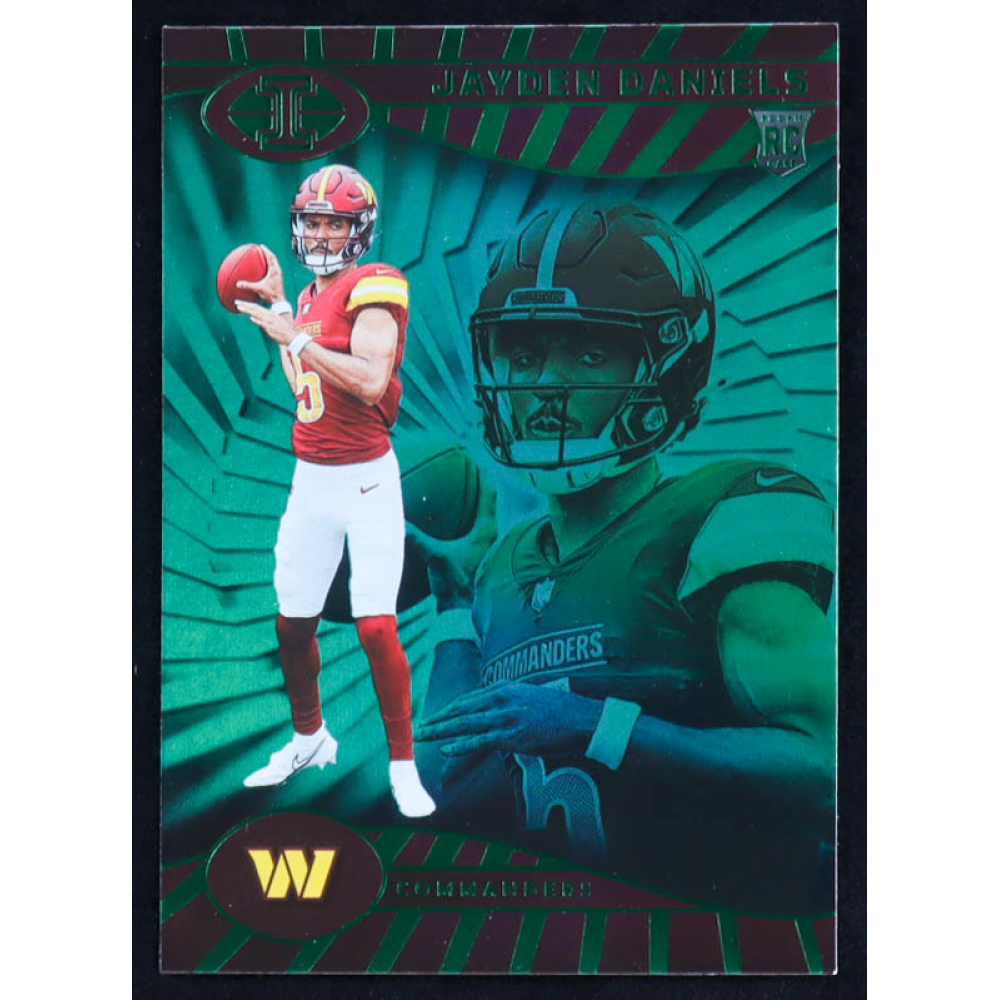 Jayden Daniels 2024 Panini Illusions Trophy Collection Emerald #93 RC at PristineAuction.com