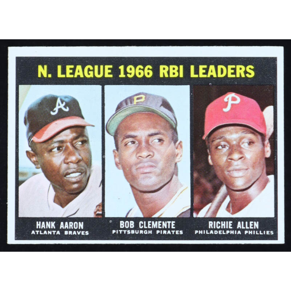 Hank Aaron / Bob Clemente / Richie Allen 1967 Topps NL RBI Leaders #242 at PristineAuction.com