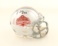 TreVeyon Henderson Signed Ohio State Buckeyes 2024 National Champions Logo Speed Mini Helmet (Authentic Ink) at PristineAuction.com