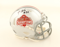 TreVeyon Henderson Signed Ohio State Buckeyes 2024 National Champions Logo Speed Mini Helmet (Authentic Ink) at PristineAuction.com
