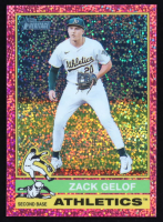 Zack Gelof 2025 Topps Heritage Chrome Pink Sparkle Refractors #170 at PristineAuction.com