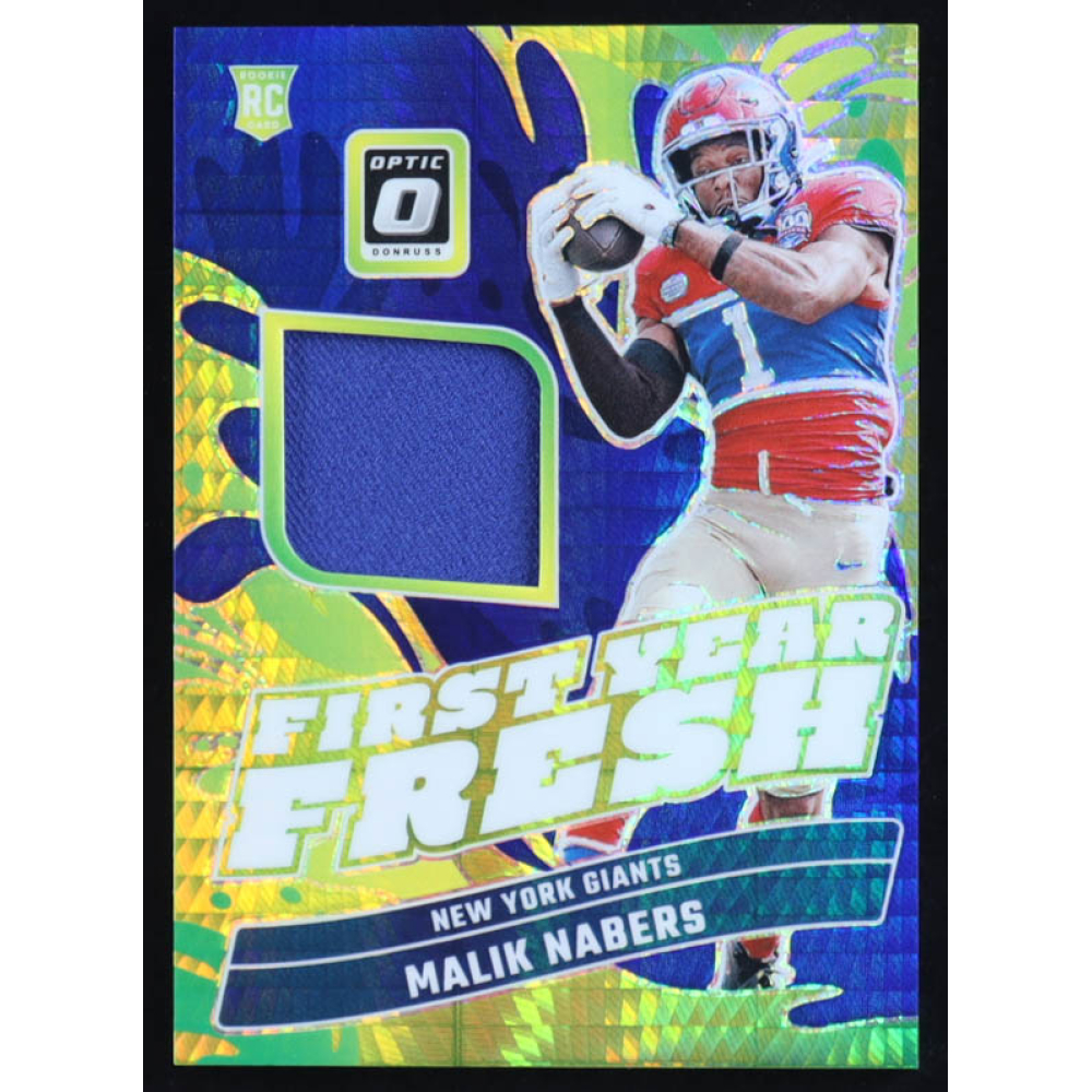Malik Nabers 2024 Donruss Optic First Year Fresh Blue Hyper #FYF-MNS RC at PristineAuction.com