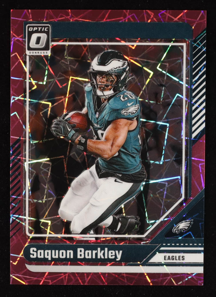 Saquon Barkley 2024 Donruss Optic Pink Velocity #159 #7/80