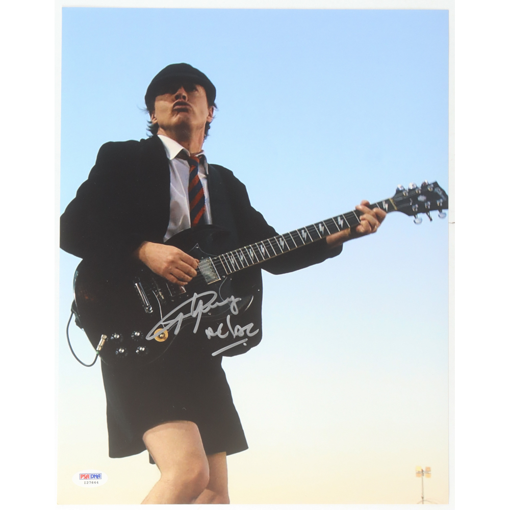 Angus Young Signed AC/DC 11x14 Photo Inscribed