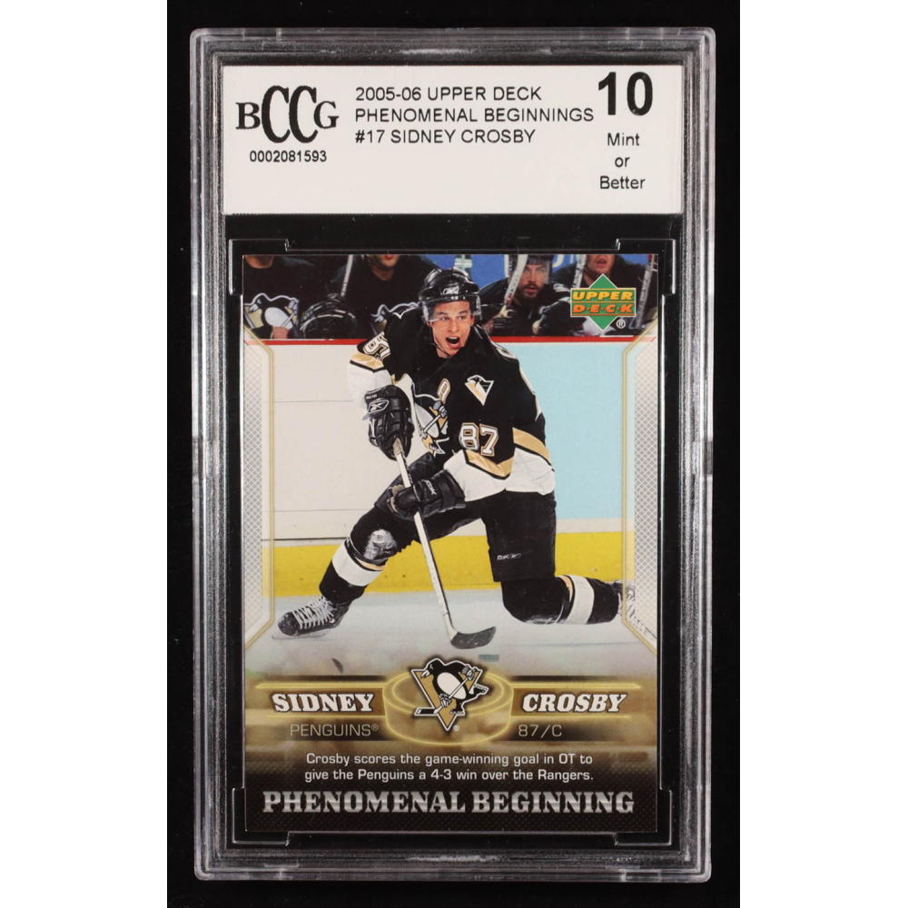 Sidney Crosby 2005-06 Upper Deck Phenomenal Beginnings #17 RC (BCCG 10) at PristineAuction.com