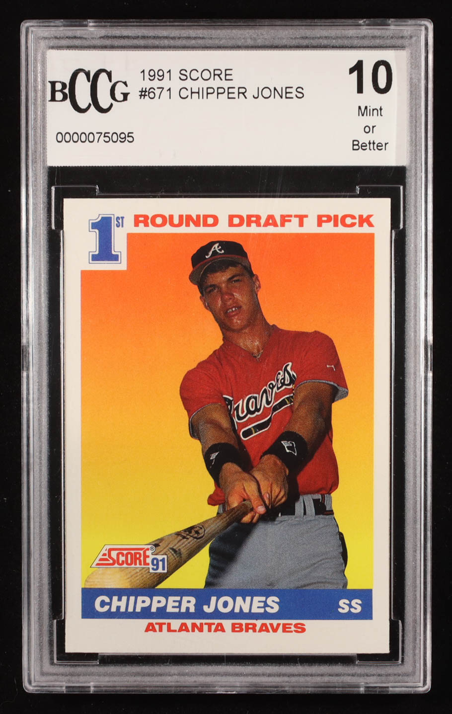 Chipper Jones 1991 Score #671 RC (BCCG 10) | Pristine Auction