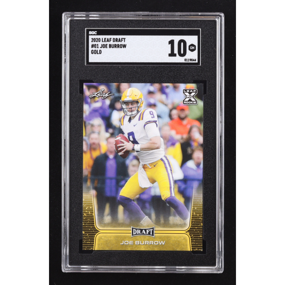 Joe Burrow 2020 Leaf Draft Gold #01 RC (SGC 10) at PristineAuction.com