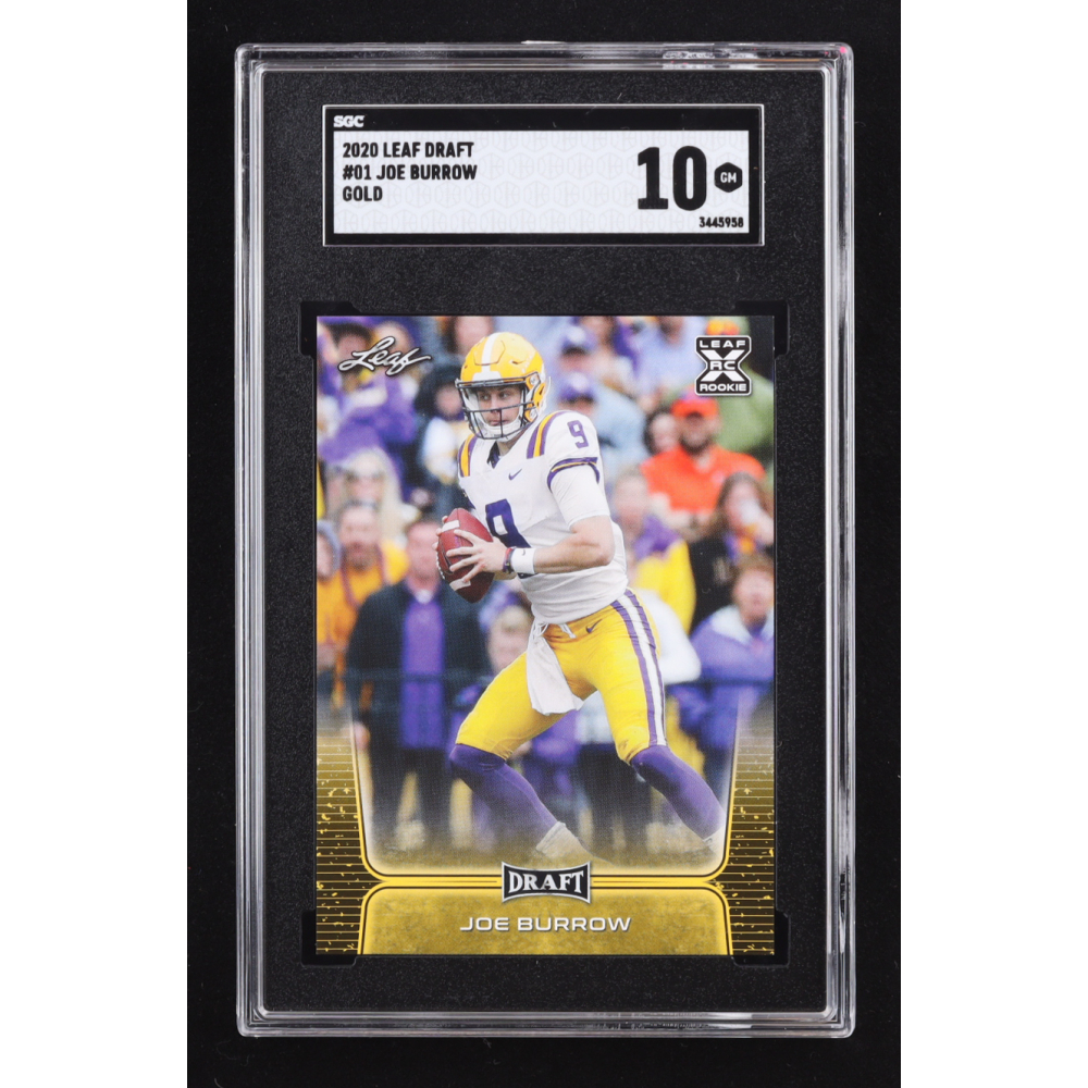Joe Burrow 2020 Leaf Draft Gold #01 RC (SGC 10) at PristineAuction.com