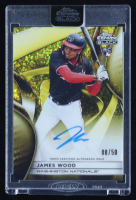 James Wood 2025 Topps Chrome Black Autographs Gold Mini-Diamond Refractors #CBAJW #08/50 RC at PristineAuction.com