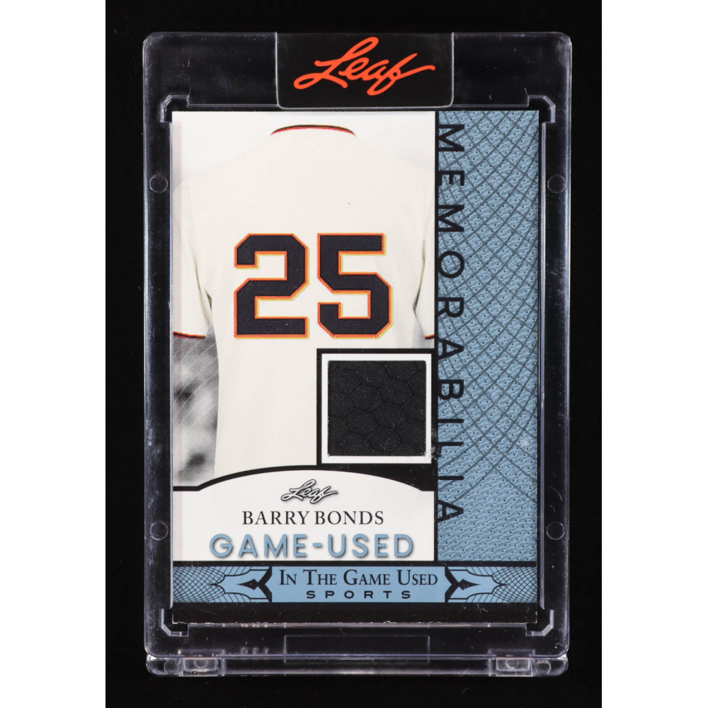 Barry Bonds 2024 Leaf In The Sports Game Used Game-Used Memorabilia Blue #GUM-9 at PristineAuction.com