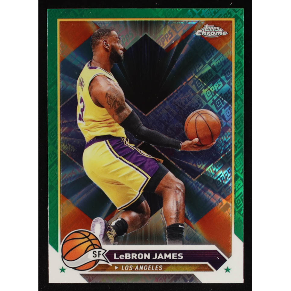 LeBron James 2024 Topps Chrome Green Logo Refractors #23 at PristineAuction.com