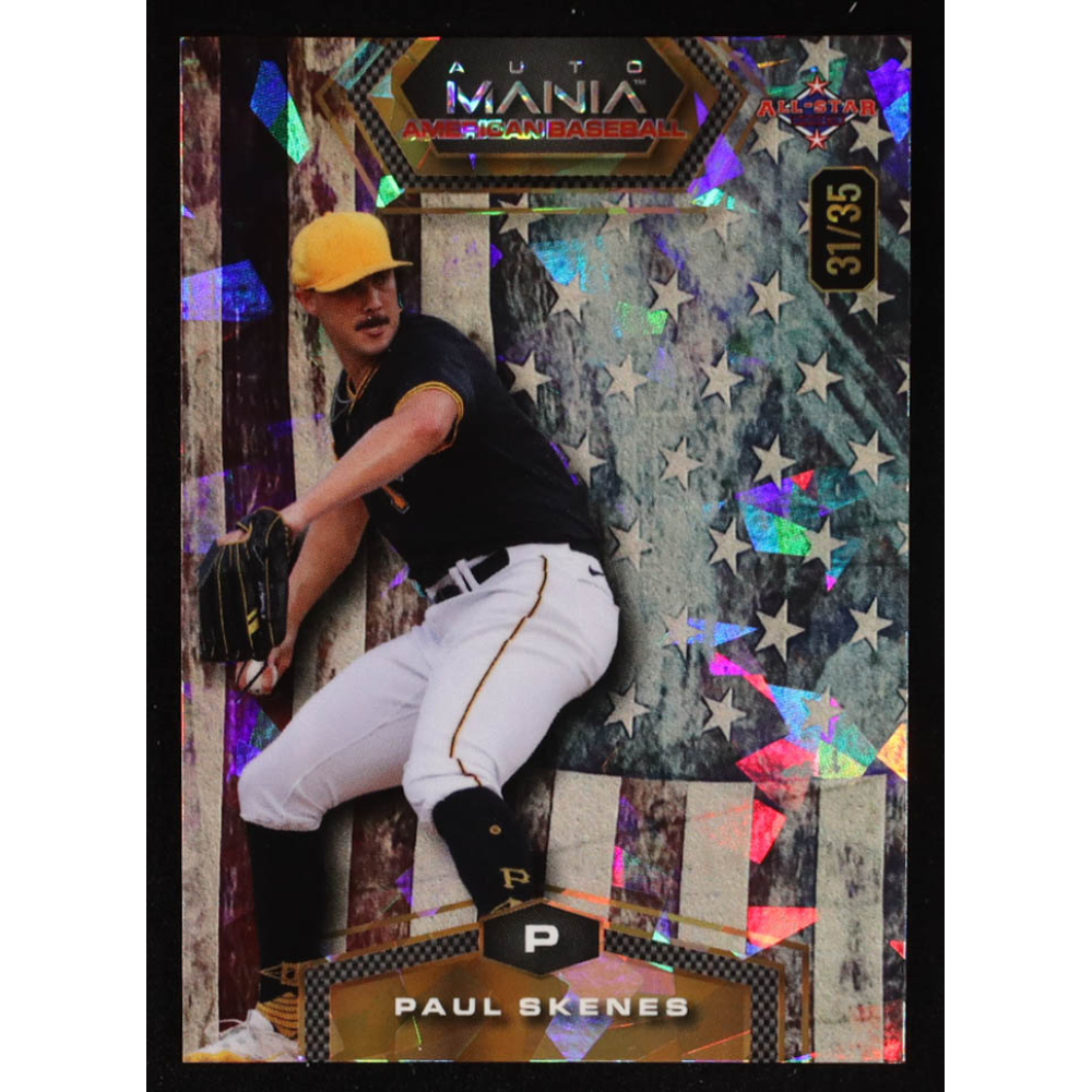 Paul Skenes 2024 Wild Card Auto Mania American Baseball Hexagon Vintage Flag Crystal #AMAH-PS3 RC #31/35 at PristineAuction.com