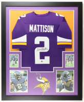 Alexander Mattison Signed Custom Framed Vikings Jersey Display (Beckett) at PristineAuction.com