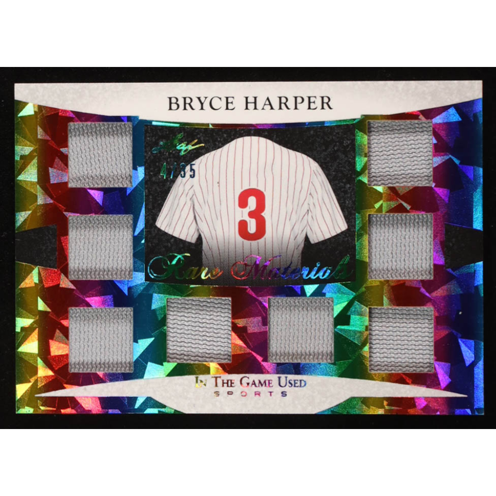 Bryce Harper 2024 Leaf ITG Used Sports Rare Materials Crystal Rainbow #RM2 #4/35 at PristineAuction.com