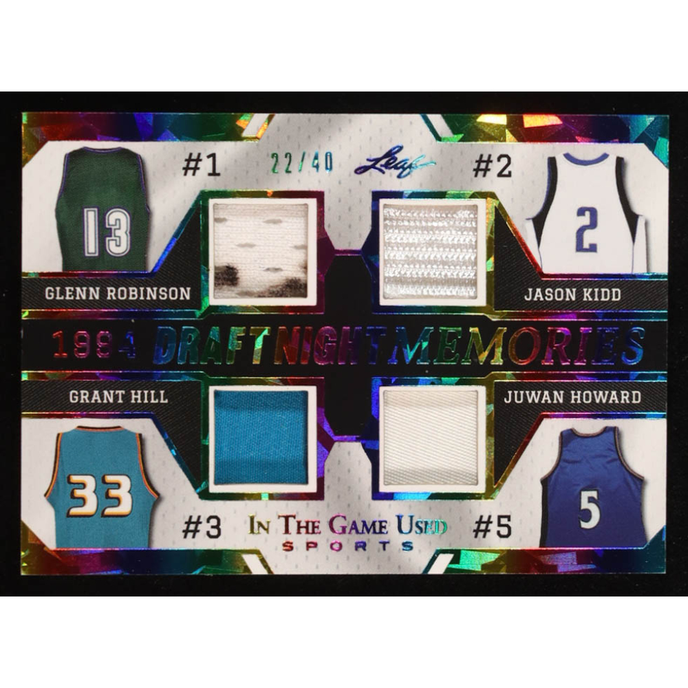 Glenn Robinson / Jason Kidd / Grant Hill / Juwan Howard 2024 Leaf ITG Used Sports '94 Draft Night Memories Rainbow Crystal #DNM13 #22/40 at PristineAuction.com