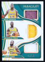LeBron James / Shaquille O'Neal / Magic Johnson 2023-24 Immaculate Collection Immaculate Triple Memorabilia #13 #45/99 at PristineAuction.com