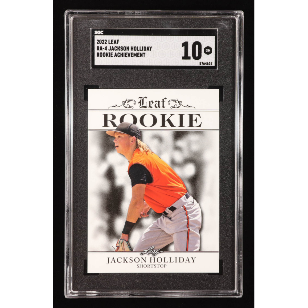 Jackson Holliday 2022 Leaf Rookie Achievement #RA4 RC (SGC 10) at PristineAuction.com